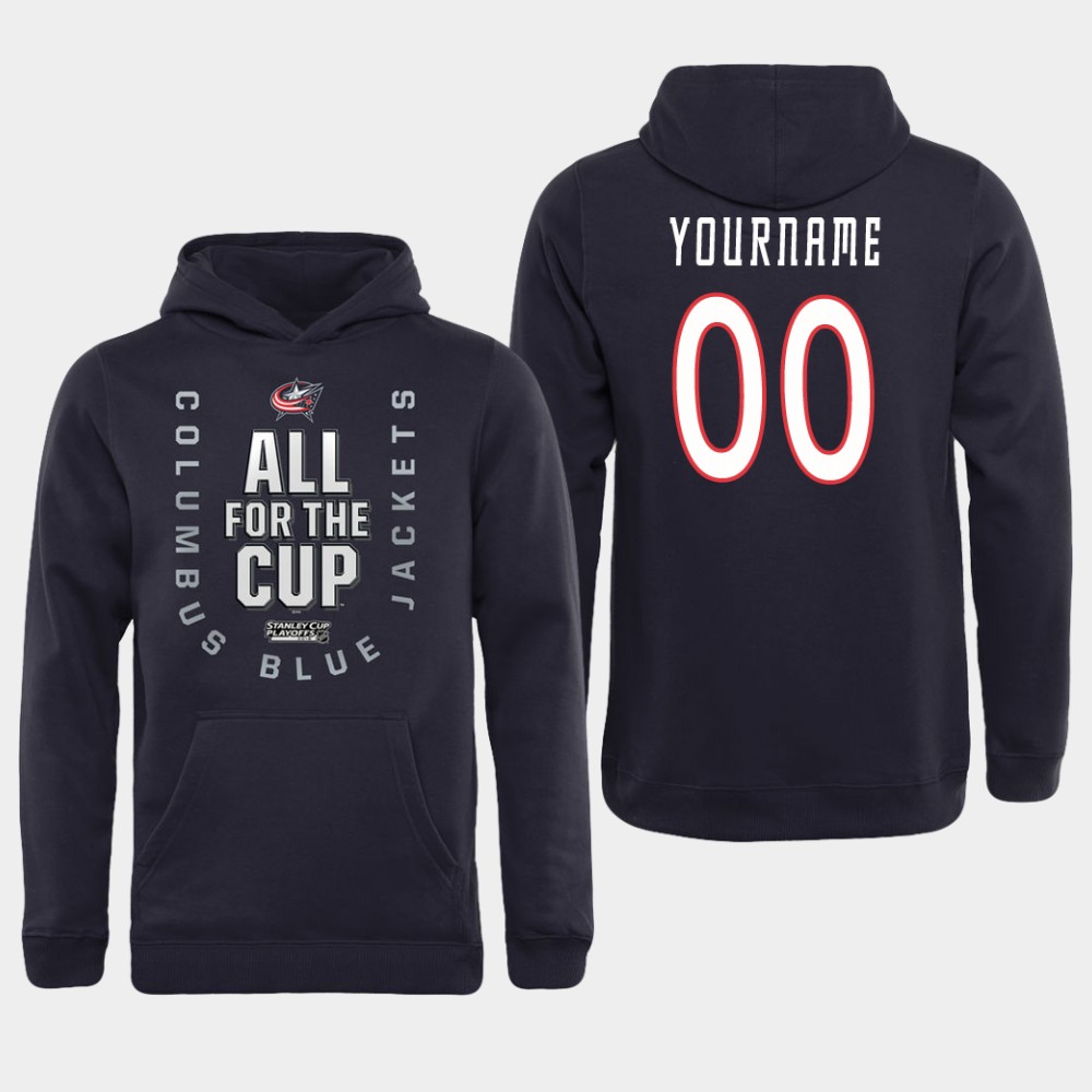 Men NHL Adidas Columbus Blue Jackets Customized black All for the Cup Hoodie->columbus blue jackets->NHL Jersey